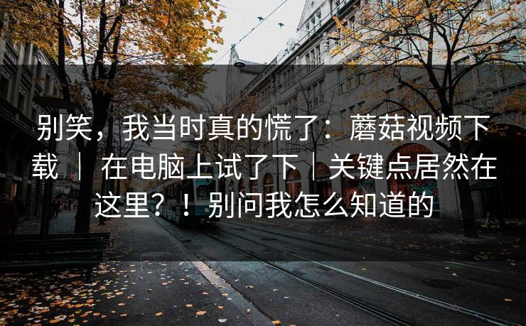 别笑,我当时真的慌了:蘑菇视频下载 | 在电脑上试了下|关键点居然在这里?!别问我怎么知道的 别笑,我当时真的慌了:蘑菇视频下载 | 在电脑上试了下|关键点居然在这里?!别问我怎么知道的